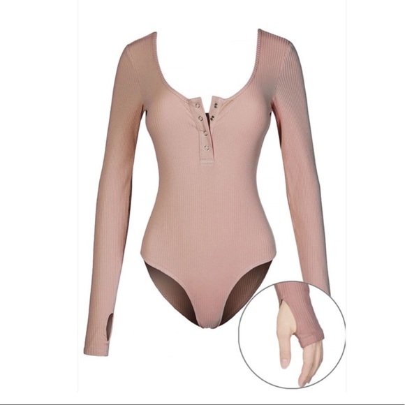 Mauve Henley Bodysuit - Picture 2 of 2